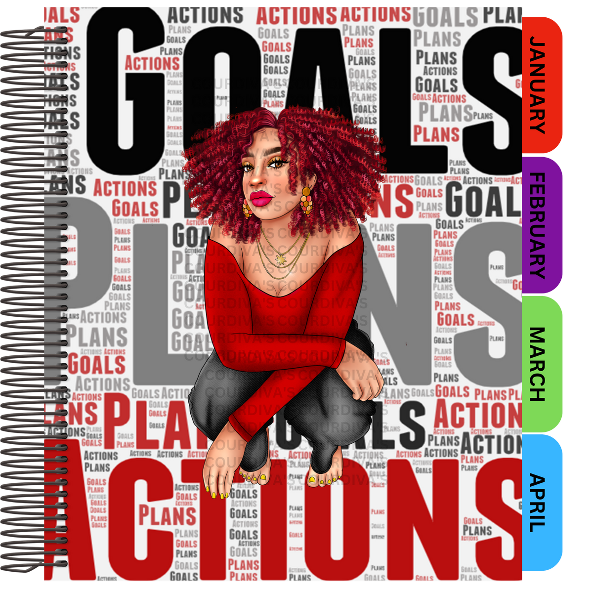 2024 Goals Plan Action Planner CourDiva's Cards and Invitations