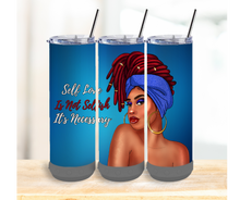 Load image into Gallery viewer, 20oz Bluetooth Skinny Tumblers- Self Love
