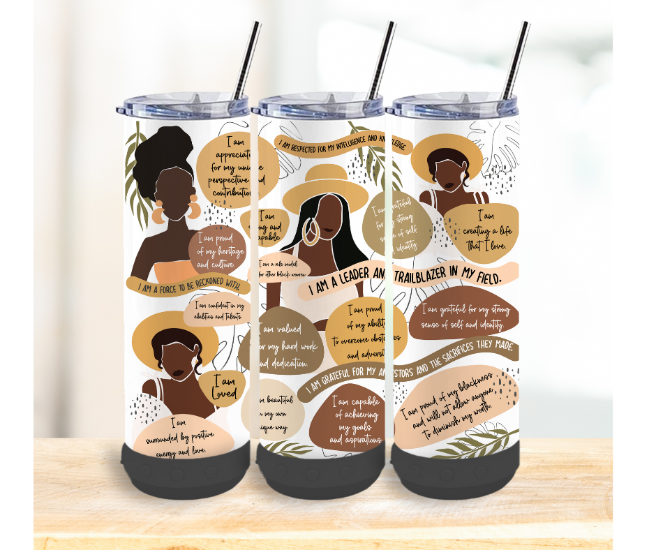 20oz Bluetooth Skinny Tumblers- Affirmations