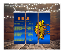 Load image into Gallery viewer, 20 oz Skinny Tumblers-Emergency Bible
